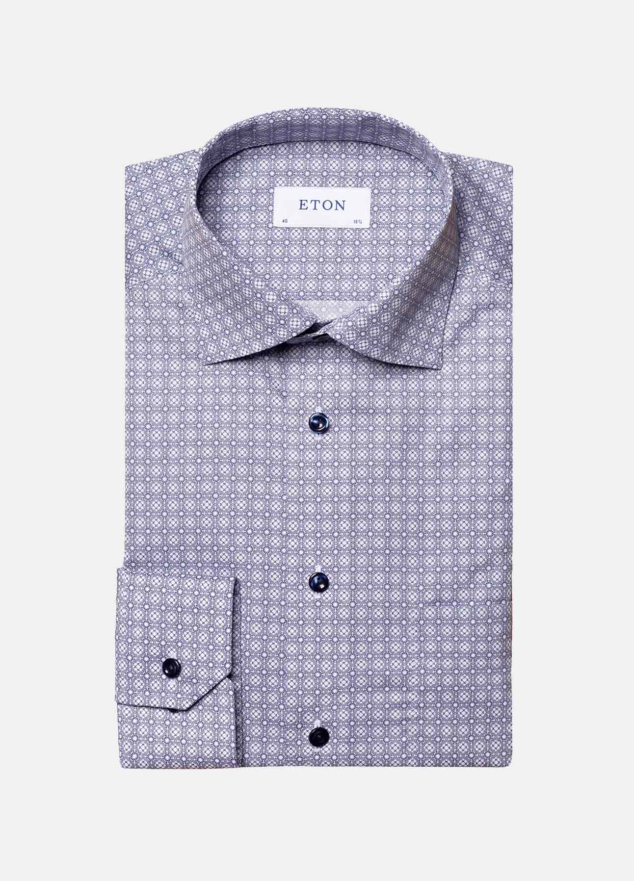 Mønstret skjorte i classic fit fra Eton | Shop online troelstrup.com