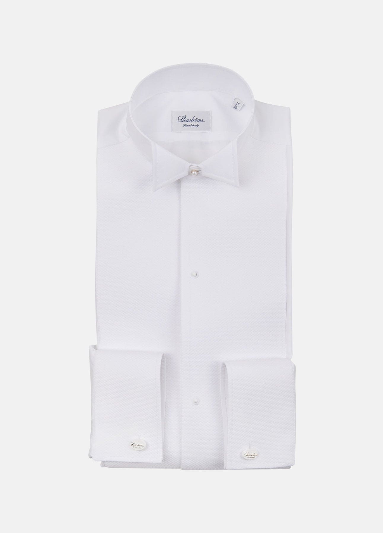 hvid kjoleskjorte i fitted body fra Stenströms