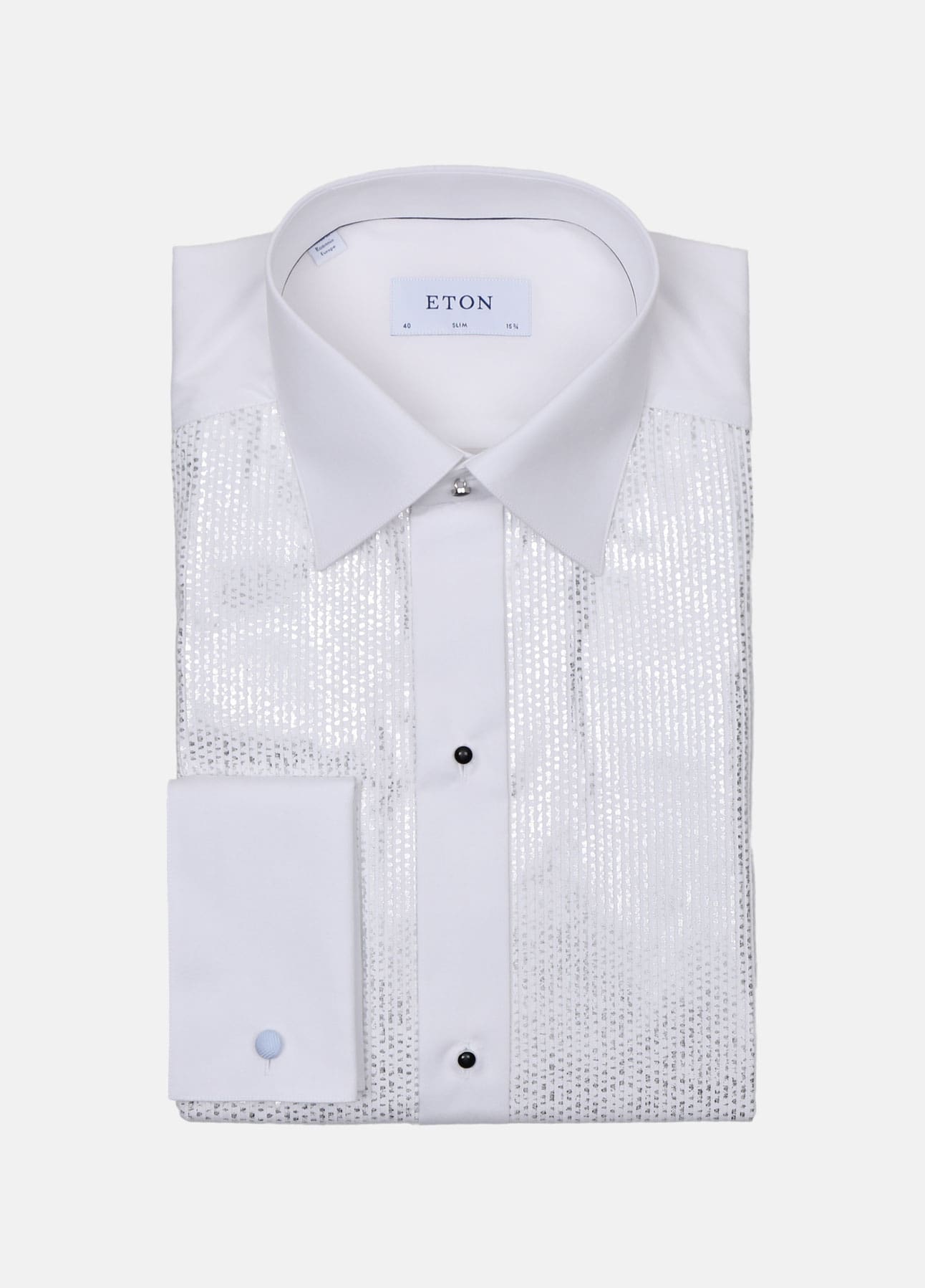 slim fit smokingskjorte fra Eton i hvid med søl ps20
